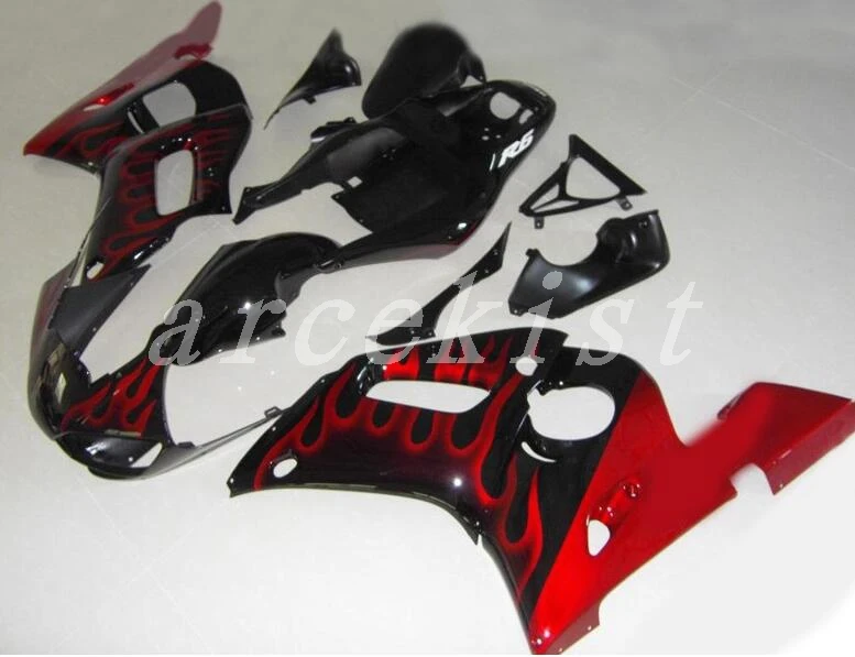 

3 подарочный Новый обтекатель комплект подходит для Yamaha YZF 600 R6 98 99 00 01 02 YZF-R6 1998-2002 ABS обтекатель мотоцикла глянцевое красное пламя на заказ
