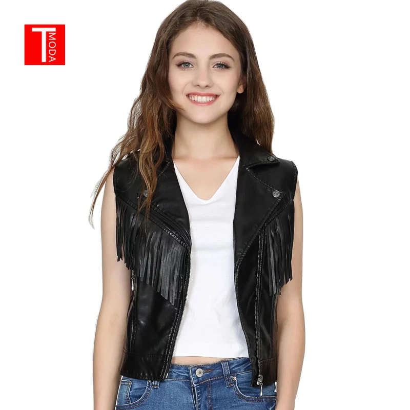 Куртка-жилет TMODA260 Za Женская из искусственной кожи модная верхняя одежда