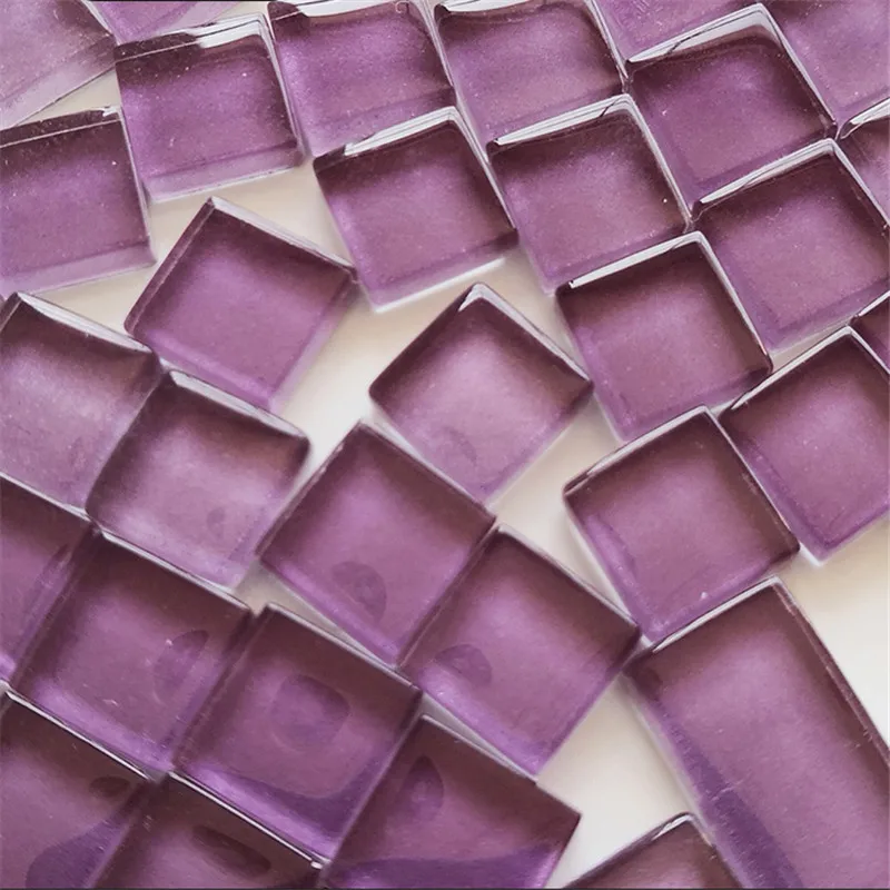 purple 50 штук 10*10*4 мм цветной Кристальный стеклянный квадратный пазл для детей креативные настольные игры - Цвет: purple
