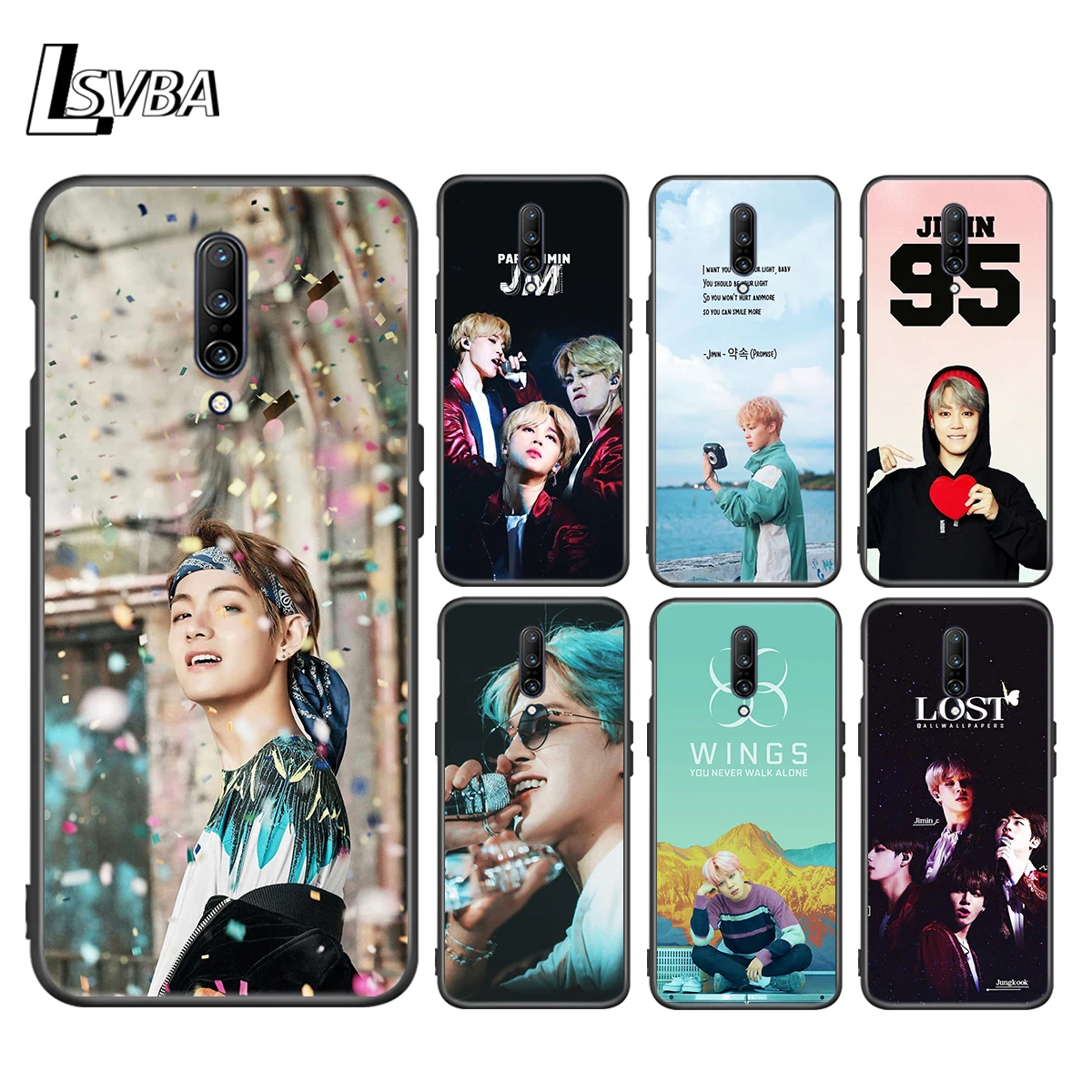 Black Silicone Case Park Jimin K Pop For OnePlus 5 5T 6 6T 7 7T 8 8Pro Super Bright Glossy Phone Case Cover