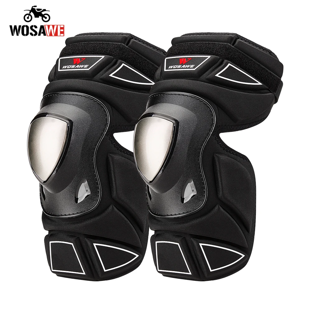 

WOSAWE мотоциклетные наколенники из нержавеющей стали для гонок на коньках для мотокросса MTB наколенники для велосипеда наколенники для мотоцикла