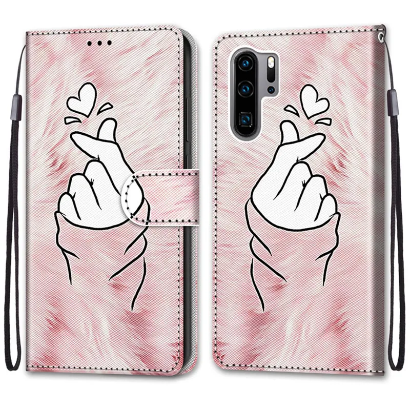 leather magnetic case for huawei p 30 p30 pro p 30pro 30lite lite p30pro p30lite phone cover flip wallet painted funda etui free global shipping