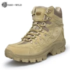 Зимняя обувь, мужские военные ботинки, кожа спецназа, водонепроницаемые, для пустыни, армейские ботинки, мужские тактические, Зимние ботильоны