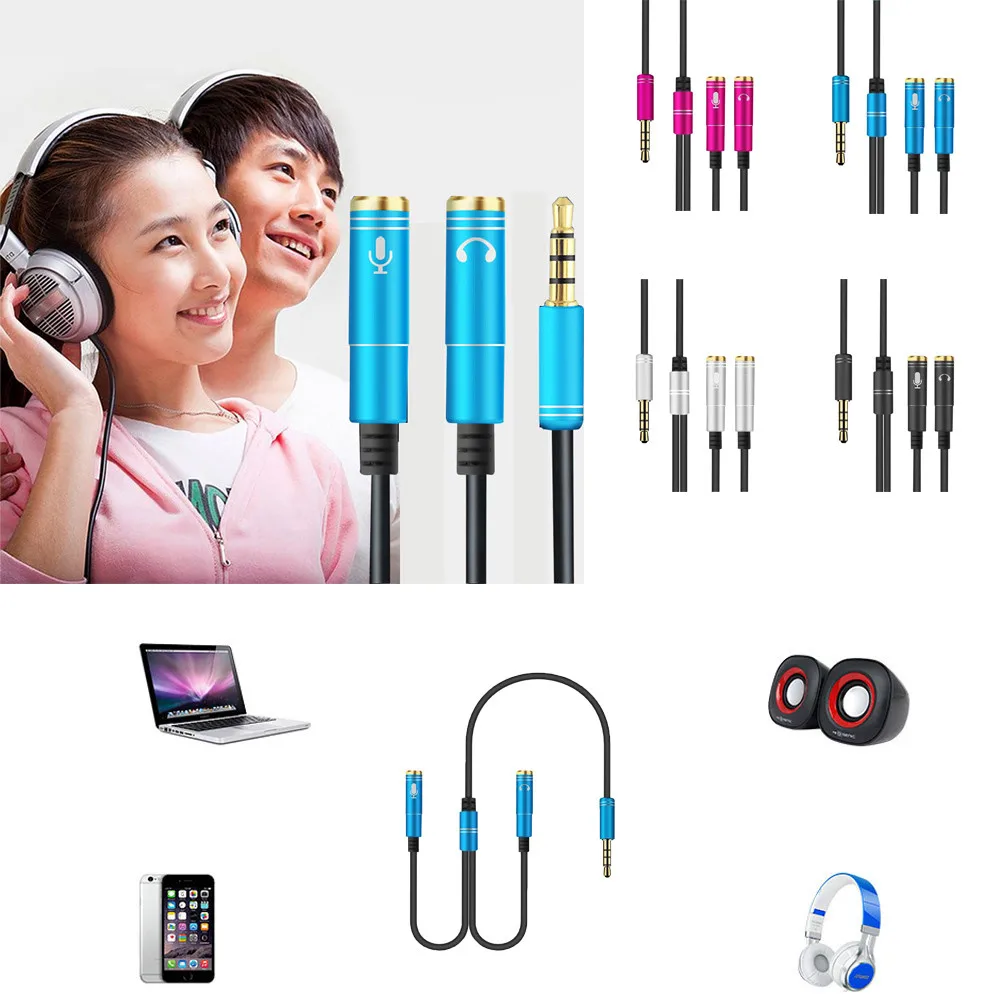 3 5 мм наушники микрофон аудио Y разветвитель адаптер кабель преобразователь
