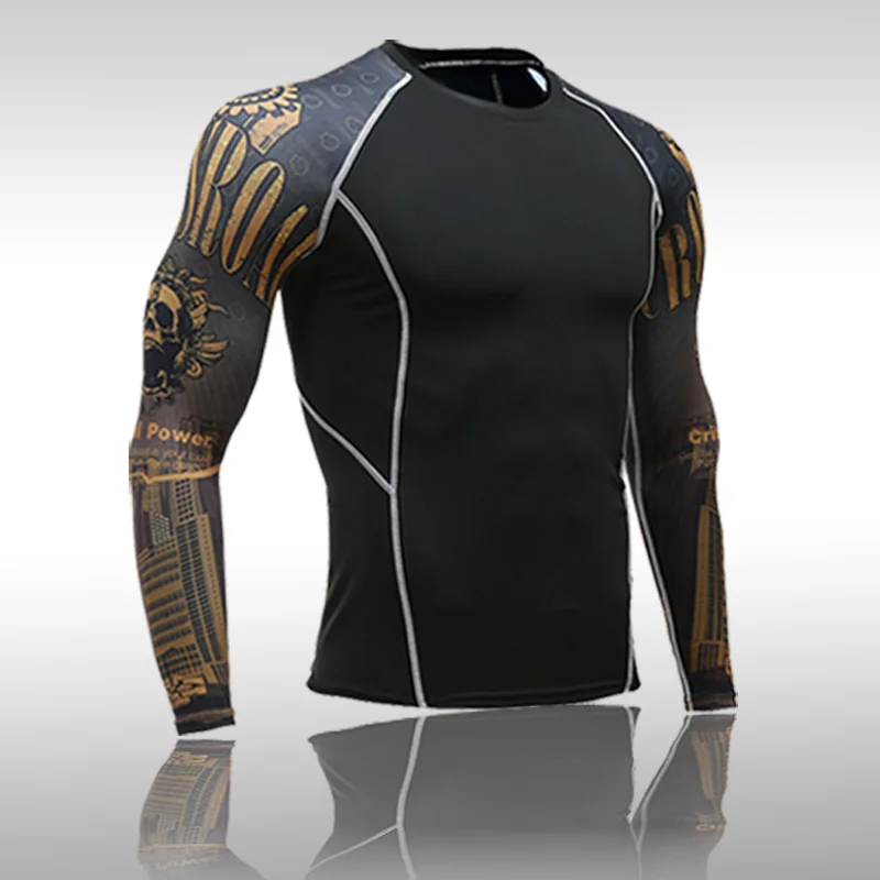 

Спортивная рубашка с длинным рукавом, Мужская футболка для фитнеса, женская спортивная одежда, быстросохнущая компрессионная рубашка для б...