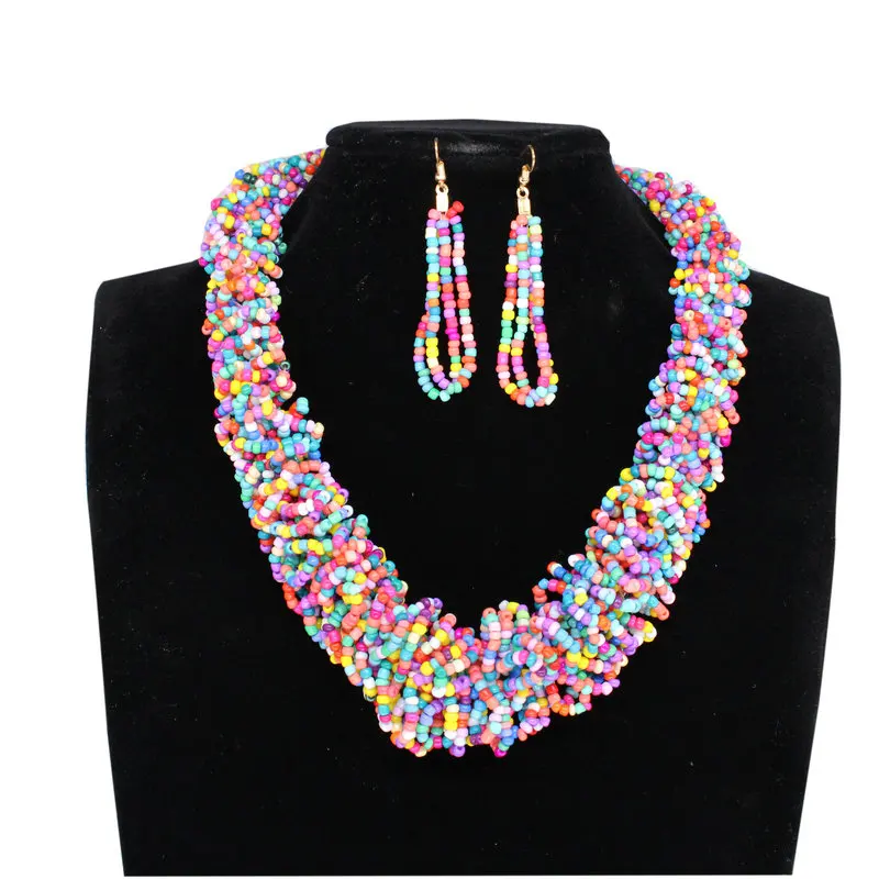 Модное свадебное ожерелье в африканском стиле для невесты серьги бусины форме