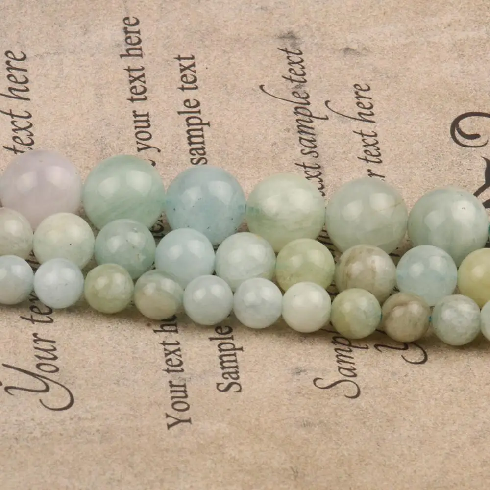 

6/8/10mm Natural Stone Amazonite Loose Round Spacer Beads For Jewelry Making Findings Charms Bracelet Necklace Wholesale 15Inche