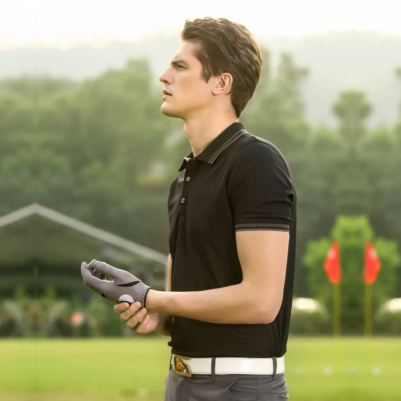 Рубашка для гольфа EAGEGOF Мужская короткий рукав тренировочная кофта однотонная