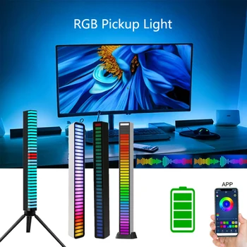 RGB Lighting LED Sound Control Light APP Control RGB Colored LED Pickup Rhythm Ambient Light For party Car DJ disco USB light