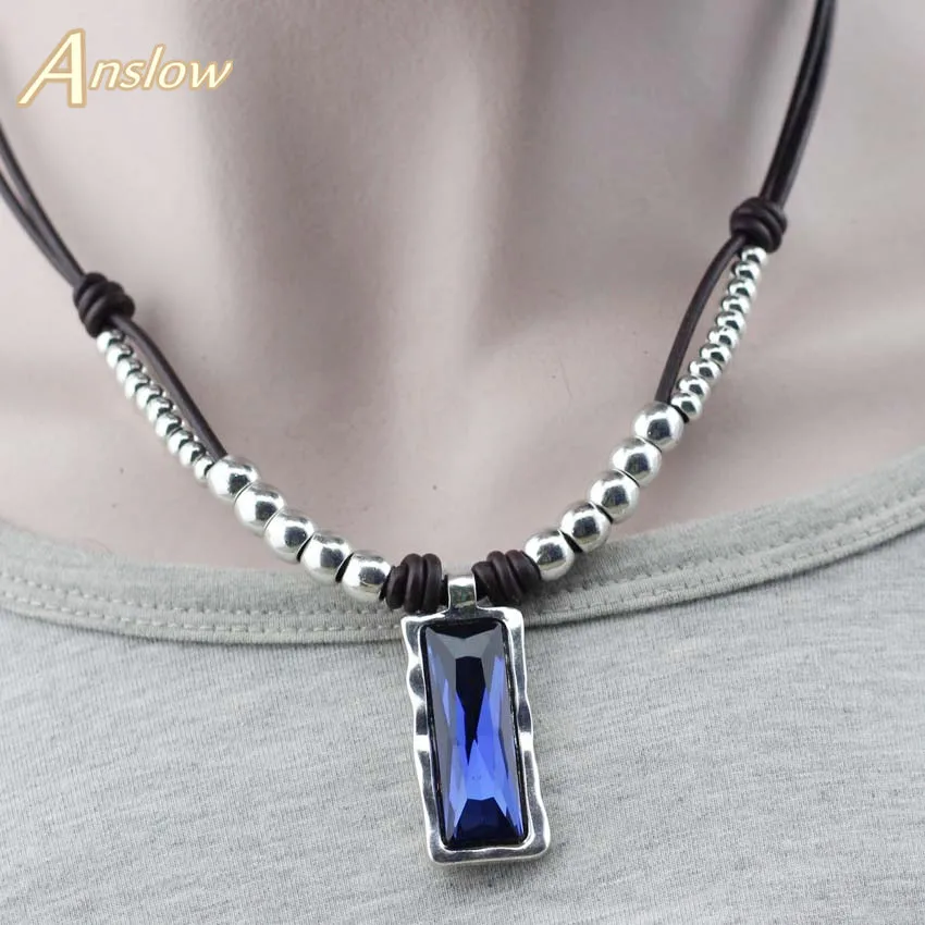 Anslow модные ювелирные изделия Ретро стиль ручная работа бисер кожаный ошейник