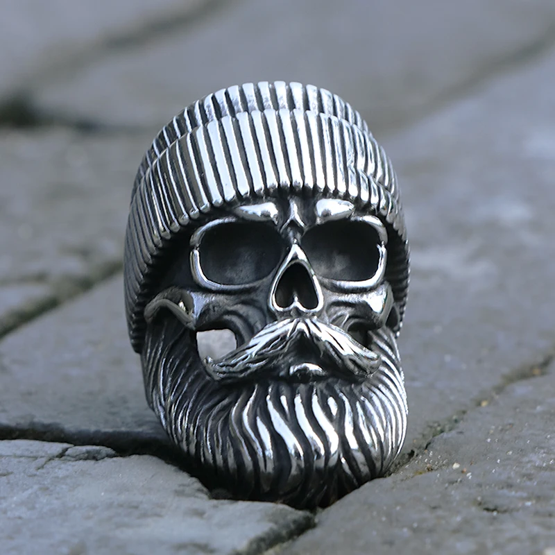 Мужское кольцо с черепом в стиле хип-хоп из нержавеющей стали