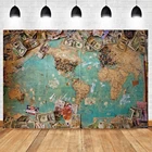 Laeacco карта старого мира дети учатся деньги шаблон фотографический фон для фотосъемки фоны для цифровая Фотостудия