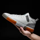 2020 осенне-зимняя мужская обувь, модные брендовые кожаные высокие туфли, мужские корейские модные дикие белые туфли, мужская обувь