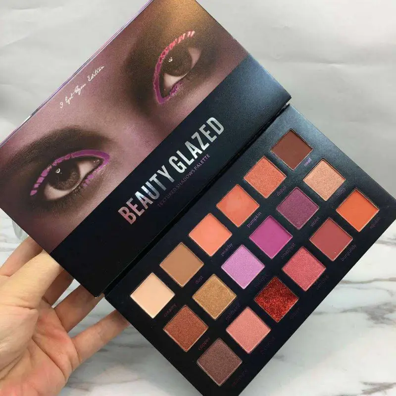 18 цветов мерцающие матовые тени для век Палитра Алмазный Блеск пустыня темная