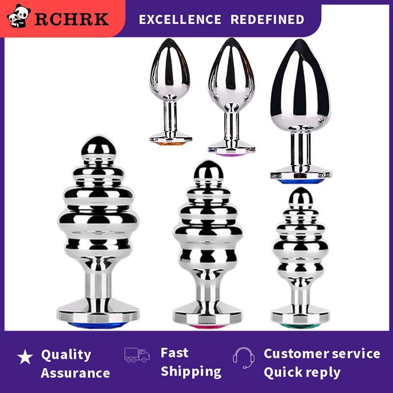 Анальная пробка из нержавеющей стали массажер ануса спиральные бусины