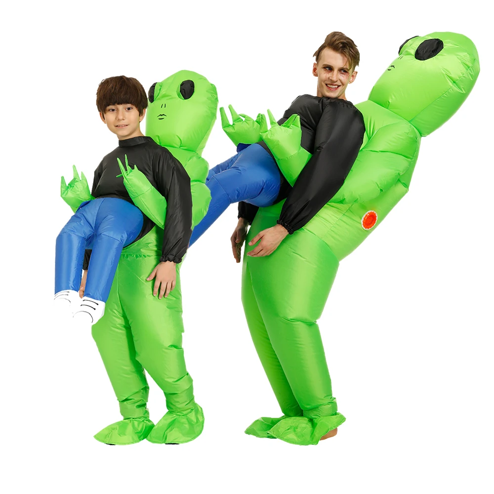 Надувной костюм Зеленый Инопланетянин для косплея на Хэллоуин ролевых игр