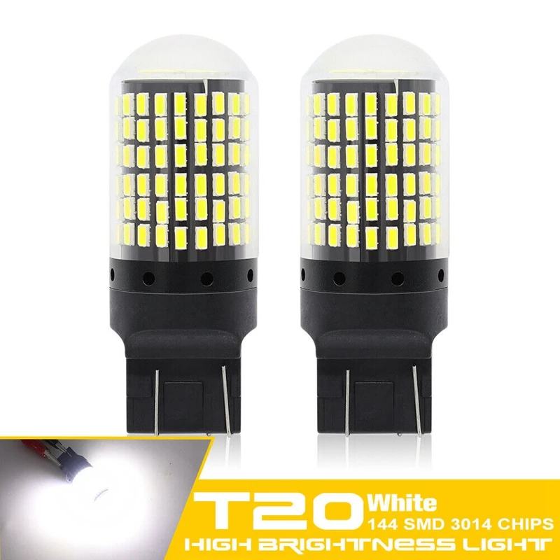 

2X 7440 Canbus Super Bright Error Free LED Bulb T20 W21W 144 SMD for Reverse Tail Turn Signal Light