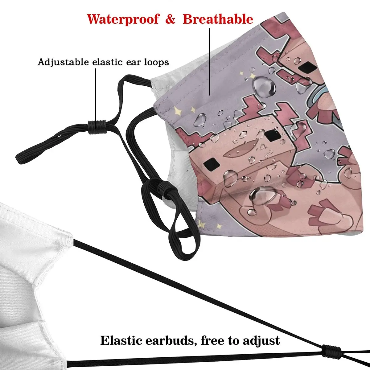 Маска Axolotl для любителей прогулок рыб смешная маска цветная универсальная