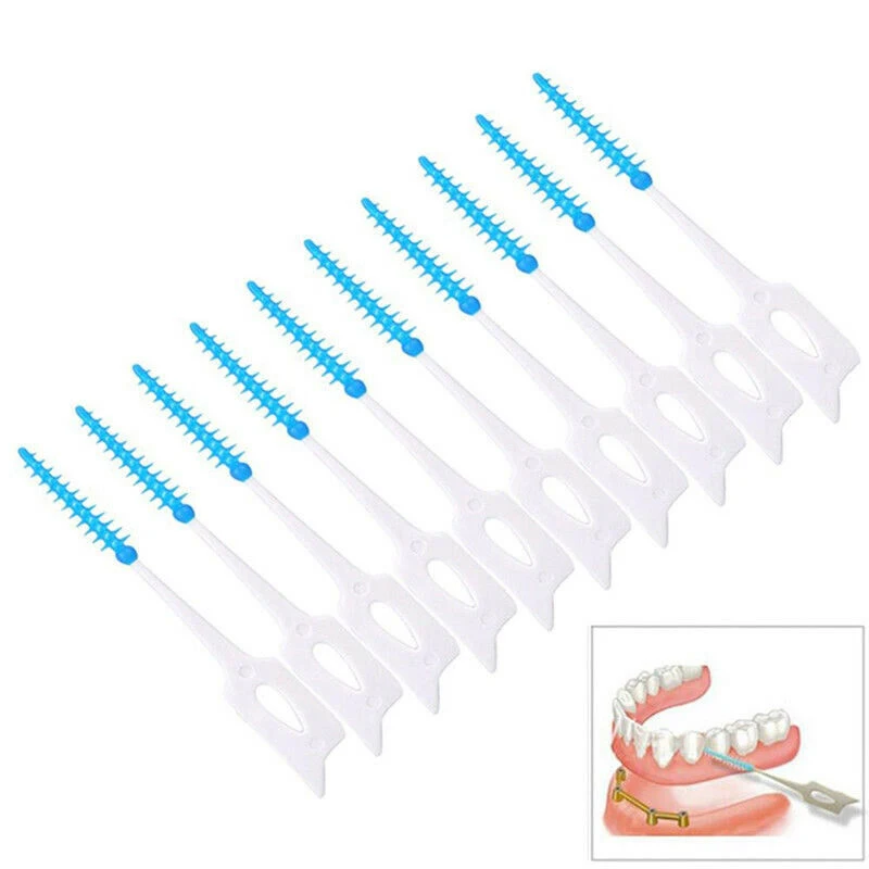 

Gingival Interdental Flosser Pick Tooth Clean Tool Interdental Brush Elastic Massage Soft Rubber Toothpick Oral Cleaning 40pcs