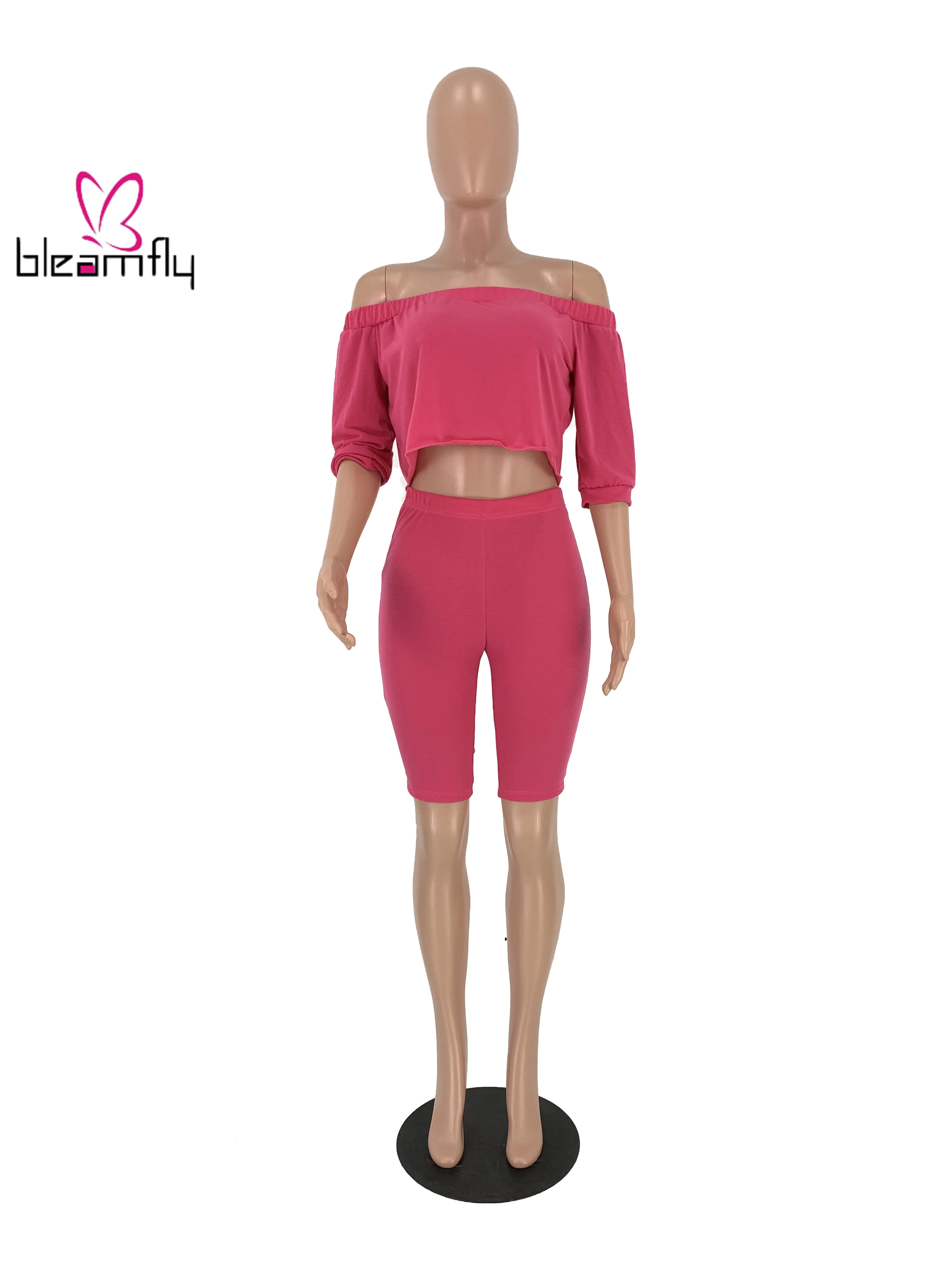 2019 Женская Осенняя зимняя укороченная футболка с вырезом лодочкой топ и шорты