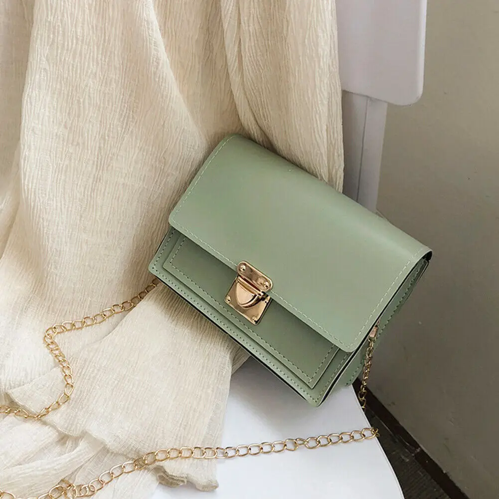 Women's PU leather shoulder bag fashion solid Messenger portable mini handbag purse | Багаж и сумки