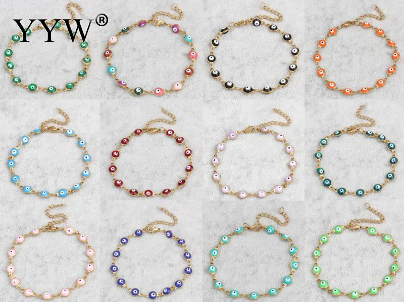 YYW Ethic Punk ювелирный браслет со сглаза браслеты золотистого цвета с цветной эмалью