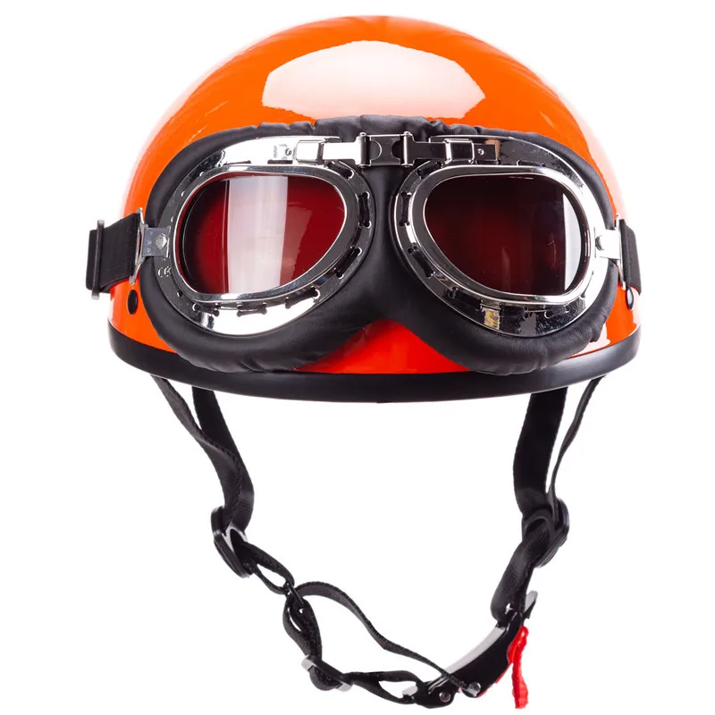 Мотоциклетный шлем немецкий стиль Пилот Мотоцикл открытое лицо Ретро полушлем