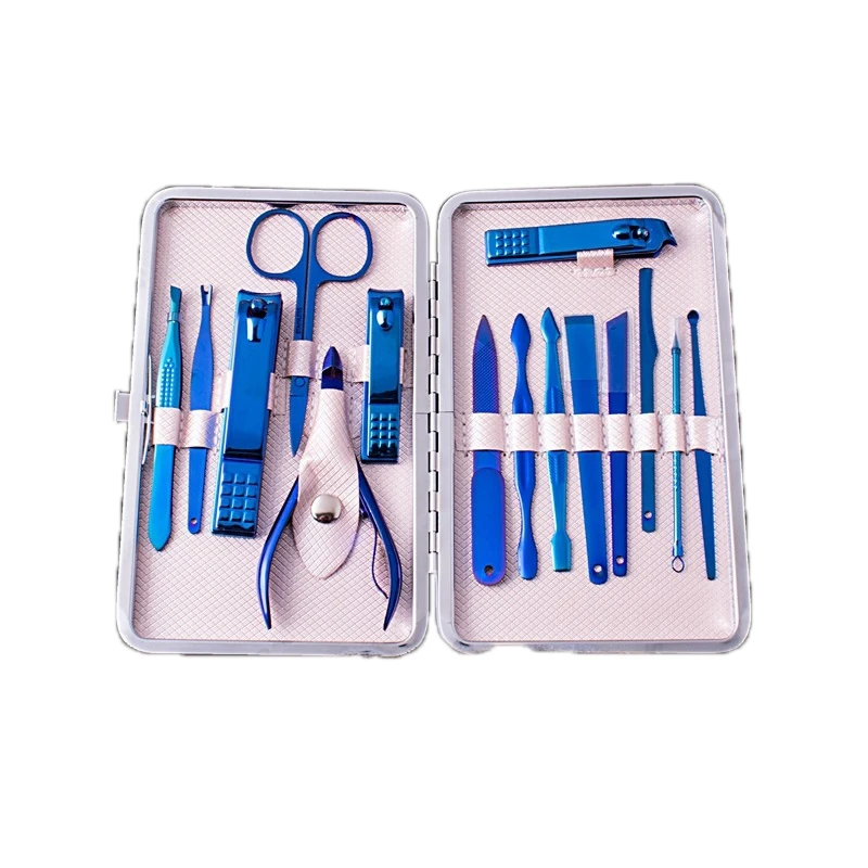 

15Pcs/Set Nail Clipper Kit Professional Stainless Steel Pedicure Scissors Tweezer Knife Ear Pick Manicure Set