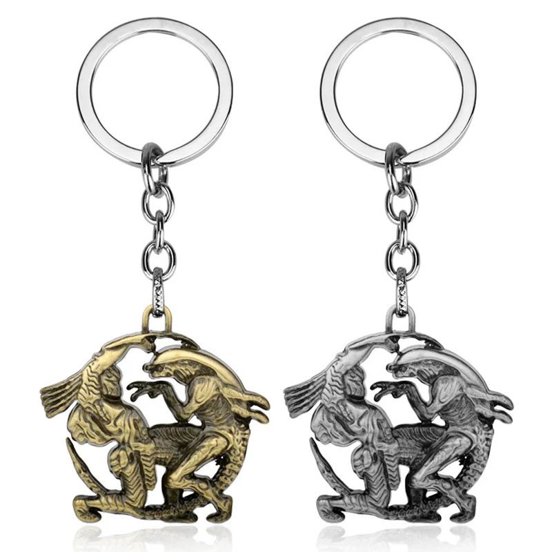 

For European and American movie peripherals AVP Alien vs. Predator Metal Retro Keychain Pendant wish hot sale