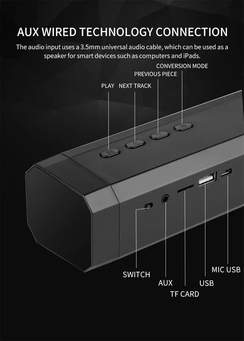 FELYBY Lp-089 беспроводной Bluetooth динамик Саундбар стерео мини аудио музыкальный плеер Домашний кинотеатр тв сабвуфер