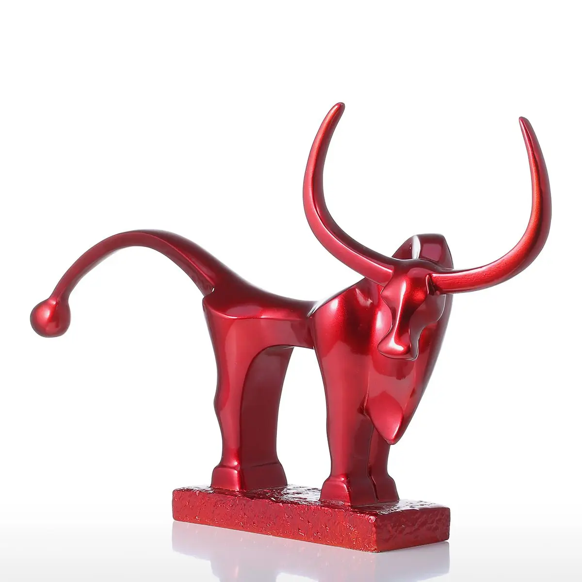 Modern Sculpture Long Tail Cattle Resin Sculpture  Modern Art Ornament Indoor Decor Statue