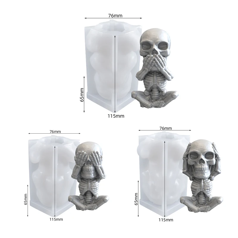 3D череп свеча силиконовые формы сделай сам Хэллоуин смешная МОДЕЛЬ