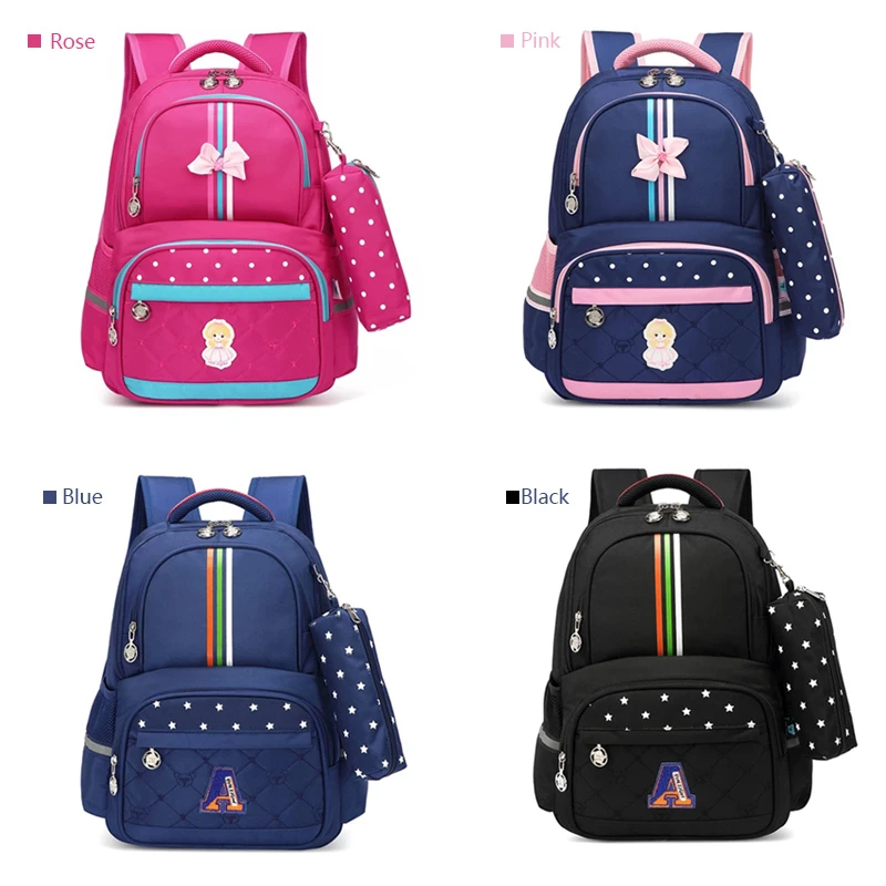 

1 to 4 Grades Children's Nylon Waterproof Orthopedic Backpack Girls School Bag Backpack to School for Girls Mochila Infantil