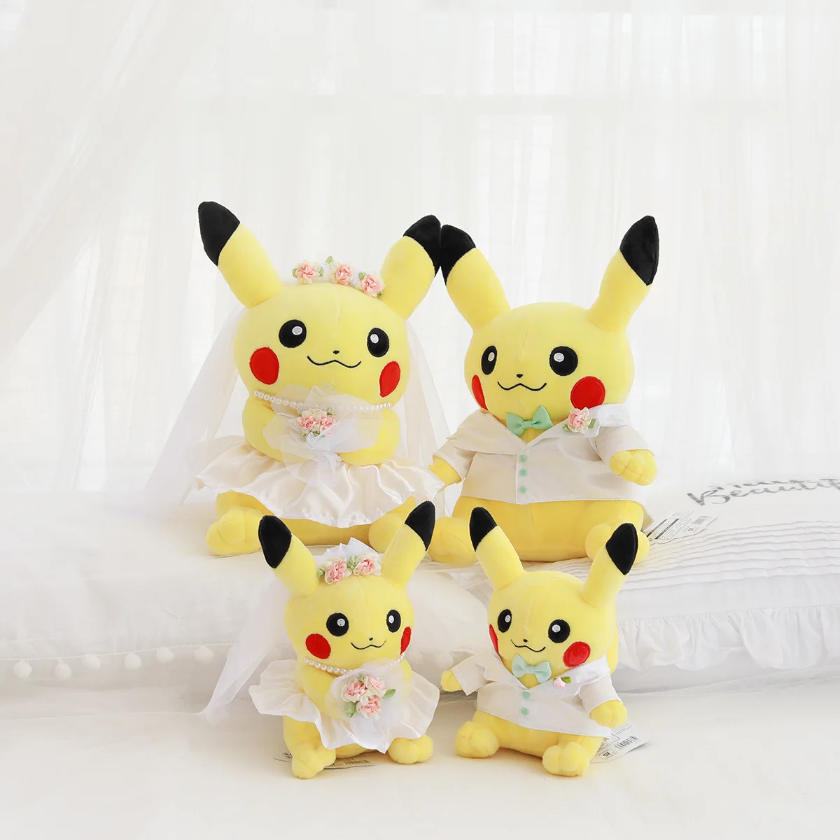Cherry Blossom Pikachu Doll Plush Toy Cute Soft Stuffed Anime Groom Bridal Children's Christmas Presents | Игрушки и хобби