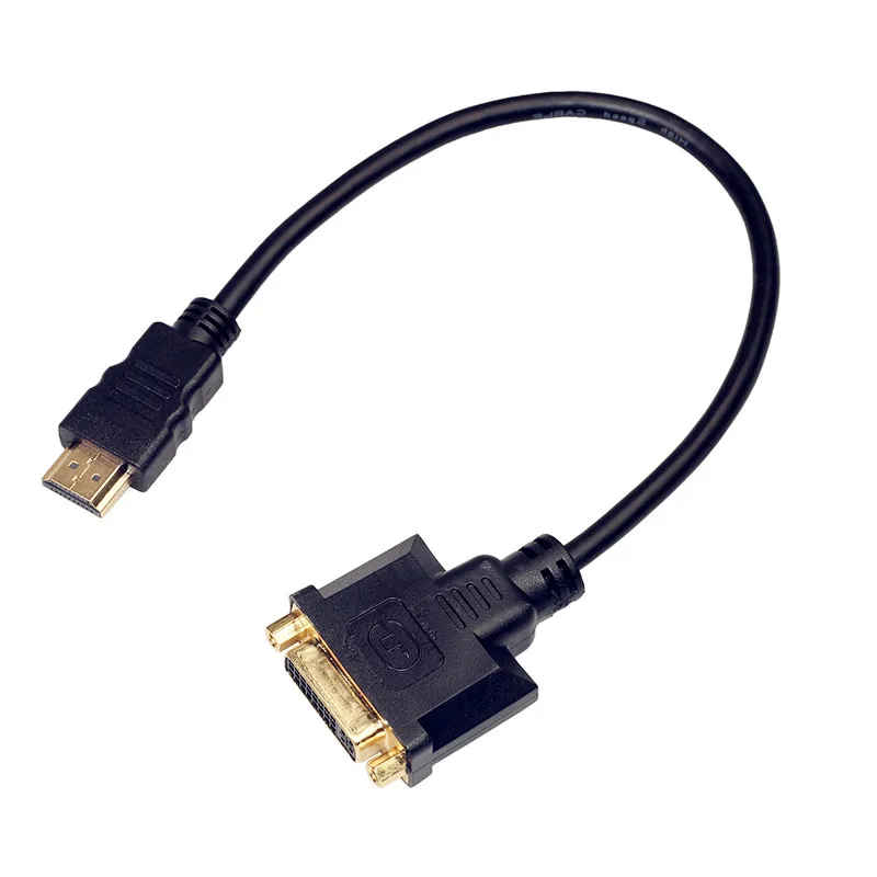 Кабель HDMI-совместимый с DVI Мужской адаптер 24 + 1 золотым покрытием 1080P для HD ТВ