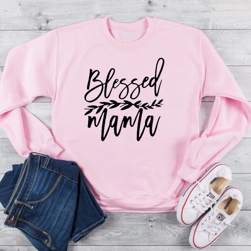 Blessed Mama, Женская толстовка, пуловер с круглым вырезом, женская одежда, Harajuku, с буквенным принтом, повседневные толстовки, уличная одежда, Прямая поставка