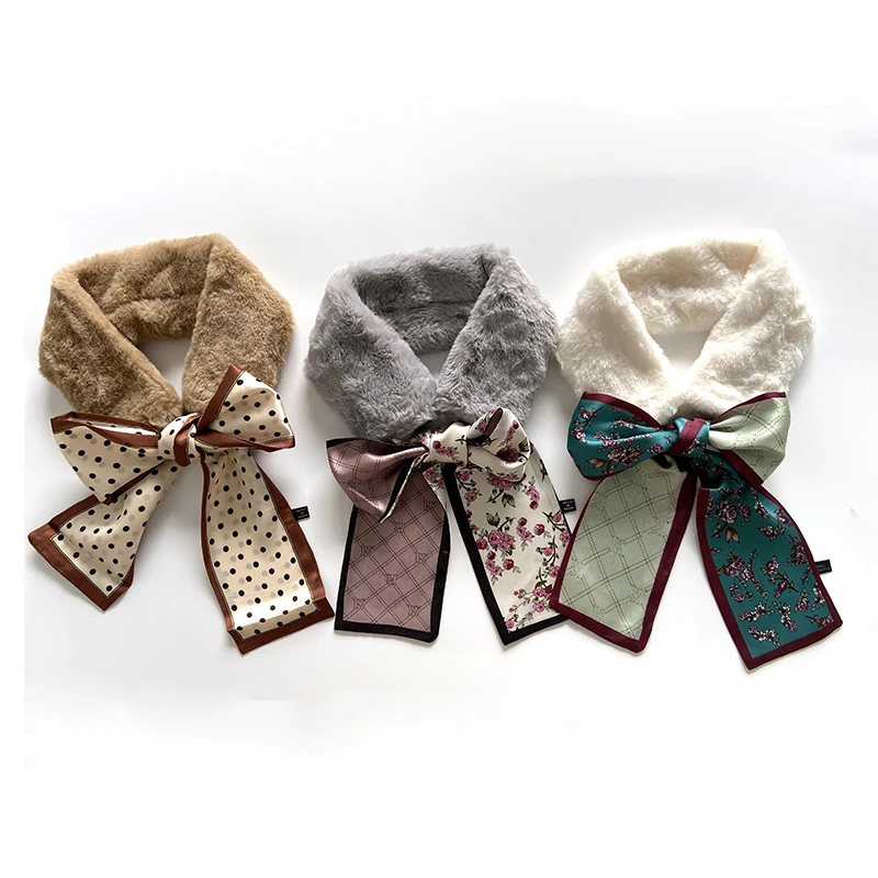 Модный женский шарф 2020 воротник из искусственного кроличьего меха плюшевый