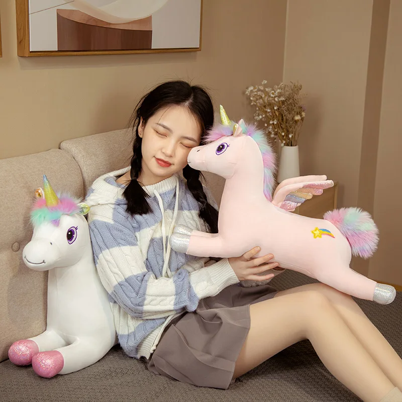 

Kawaii Unicorn Plush Toys Soft Stuffed Cartoon Animal Horse Pillows Pegasus Dolls New Year High Quality Gifts for Children Kids