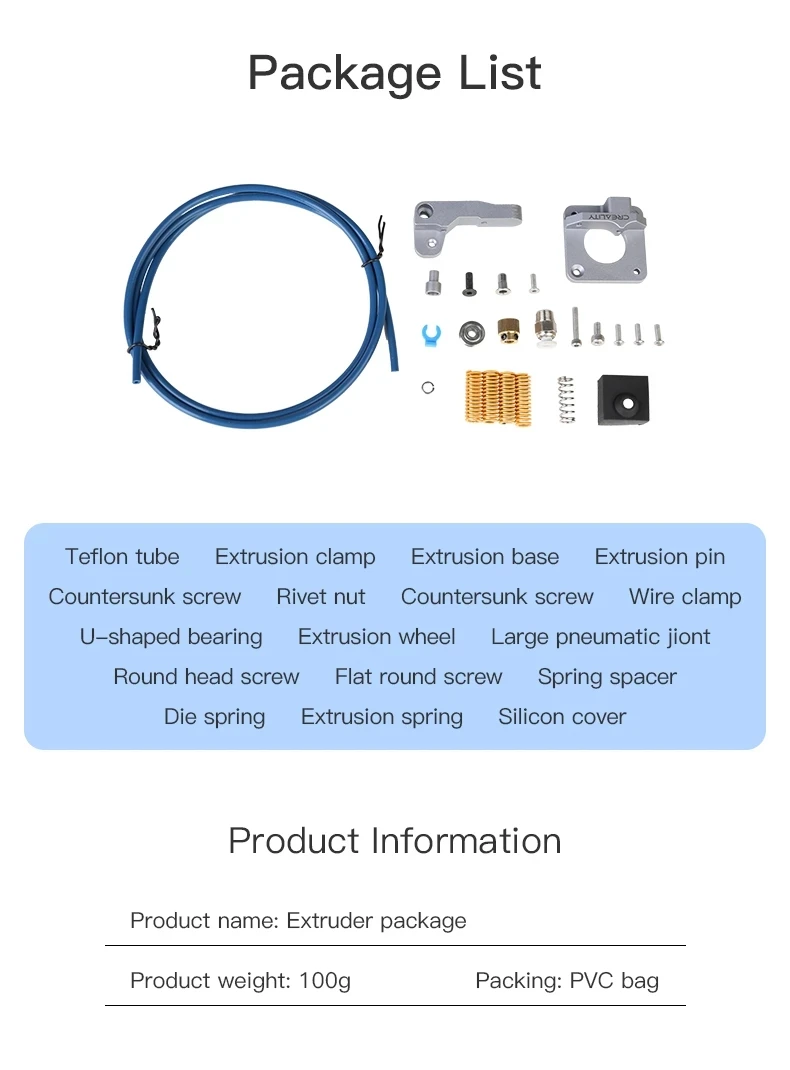 Аксессуары для 3D-принтера CREALITY оригинальный экструдер и Capricorn Bowden PTFE трубчатый