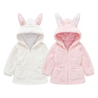 baby girls cotton faux fur coat kids warm jacket 2021 new winter children outerwear cute rabbit ears hoodie jackets coats 1 7y