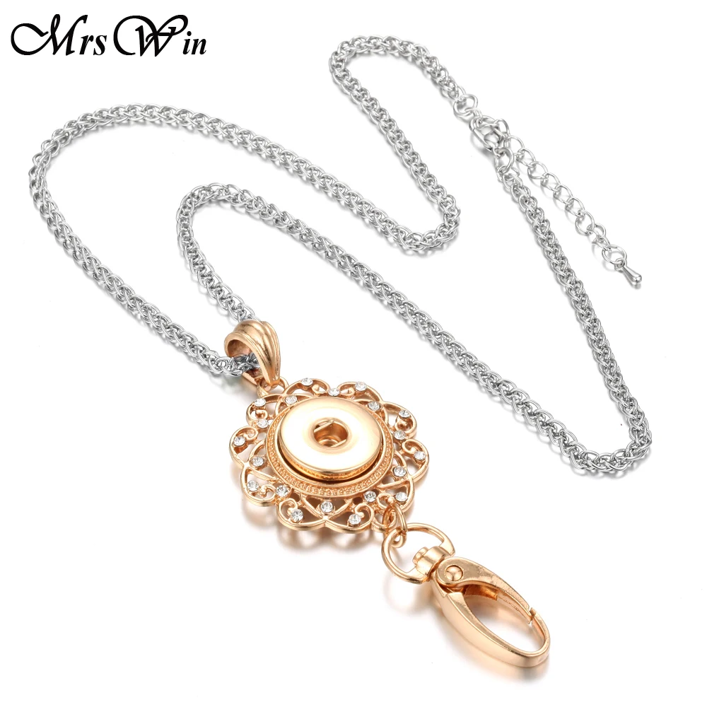 Новинка ювелирное изделие серебряный цвет ожерелье с подвеской 18 мм кнопка