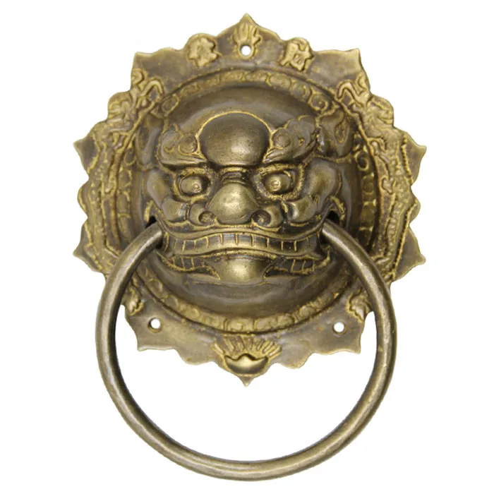 Ручка молоток для дверей медное чудовище ручной работы антикварная мебель в