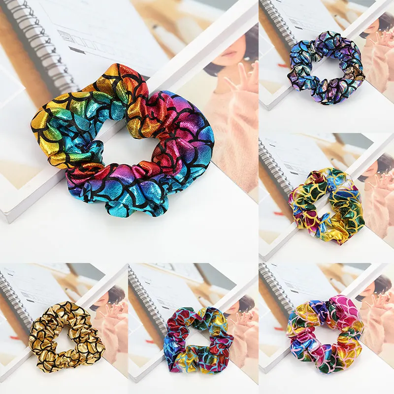 

Shiny Glitter Lady Hair Scrunchies Elastic Hair Bands Colorful Hair Ties Ponytail Holder Hair Rope for Women Hair Accessories