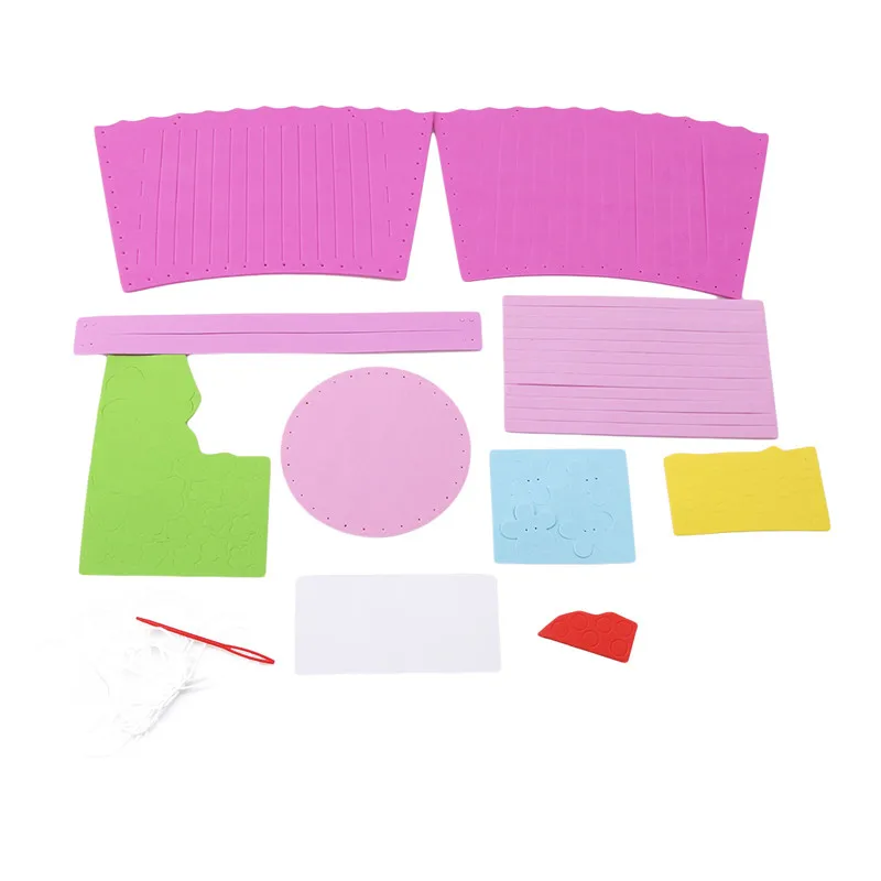 Дети DIY сборка ручной работы плетеная корзина милый цветок стиль ремесла