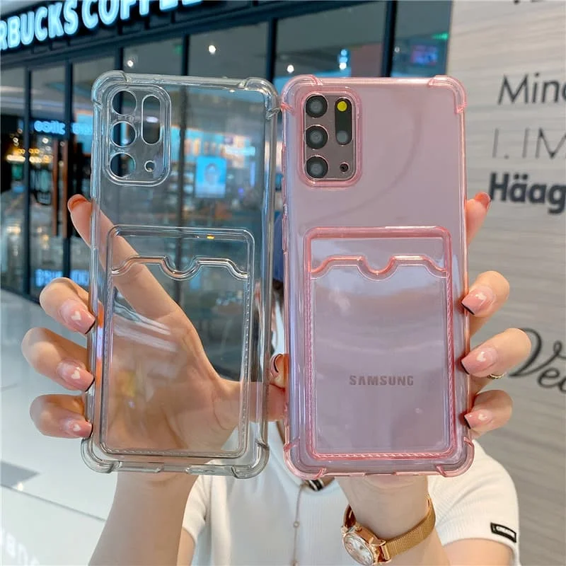 

Shockproof Card Holder Phone Case for Samsung Galaxy S20 S21 S10 Plus Ultra S 21 Note 20 10 A72 A52 A32 A12 A22 A82 S21 FE Case