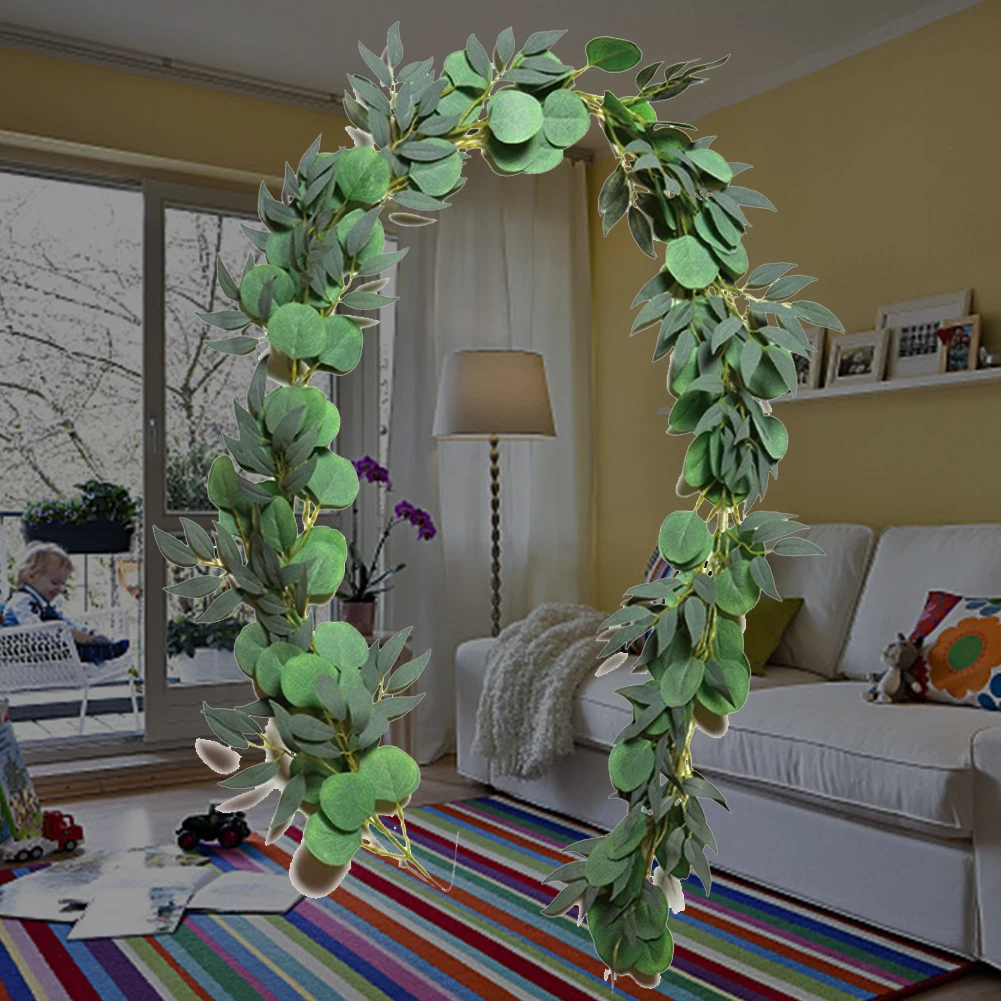 Искусственная ива листья гирлянды зеленые ивовые лозы ветки Струны для