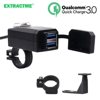 extractme motorcycle charger waterproof dual usb port quick charger 3 0 12v power supply adapter universal charge for phone