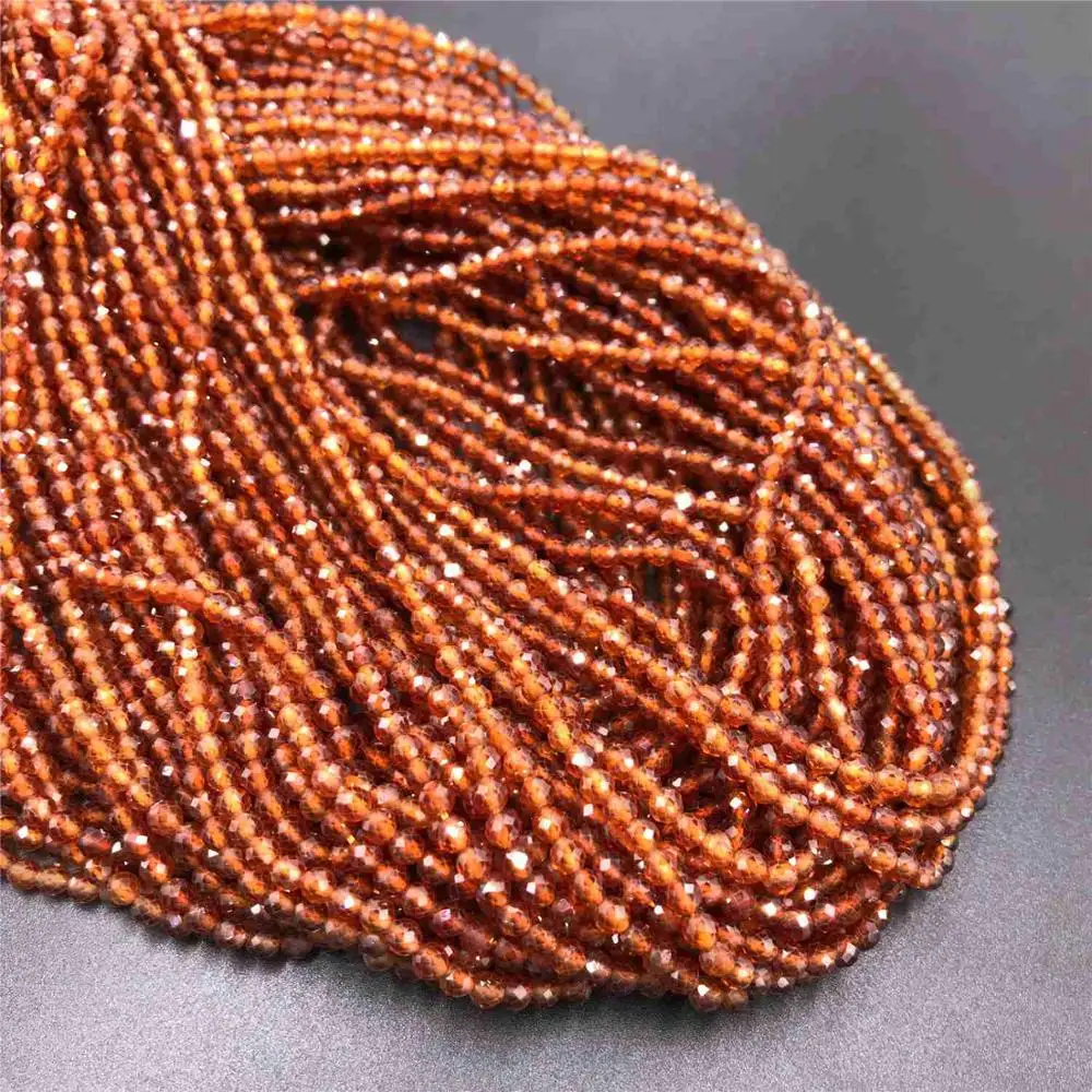 

2 3mm Small Beads orange garnet Natural stone beads quartz crystal Micro beads tiny stone beads jewelry making faceted beads diy