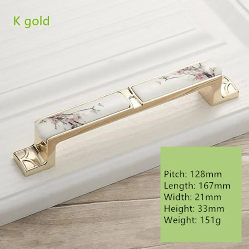 Золотистая керамическая ручка Европейский ящик для шкафа мебельная фурнитура