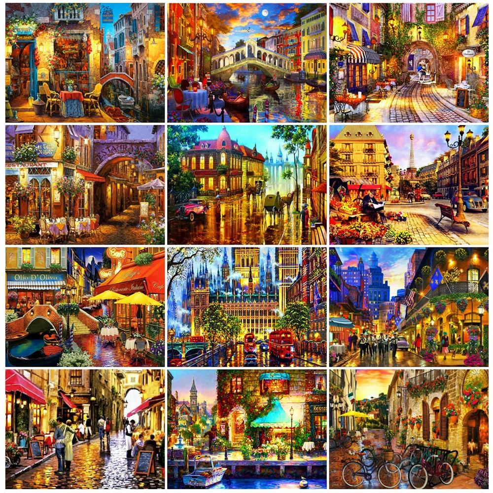 

Алмазная живопись EverShine, набор для мозаики в городском стиле 5D, алмазная вышивка «сделай сам», полная выкладка, вышивка крестиком в виде пейз...